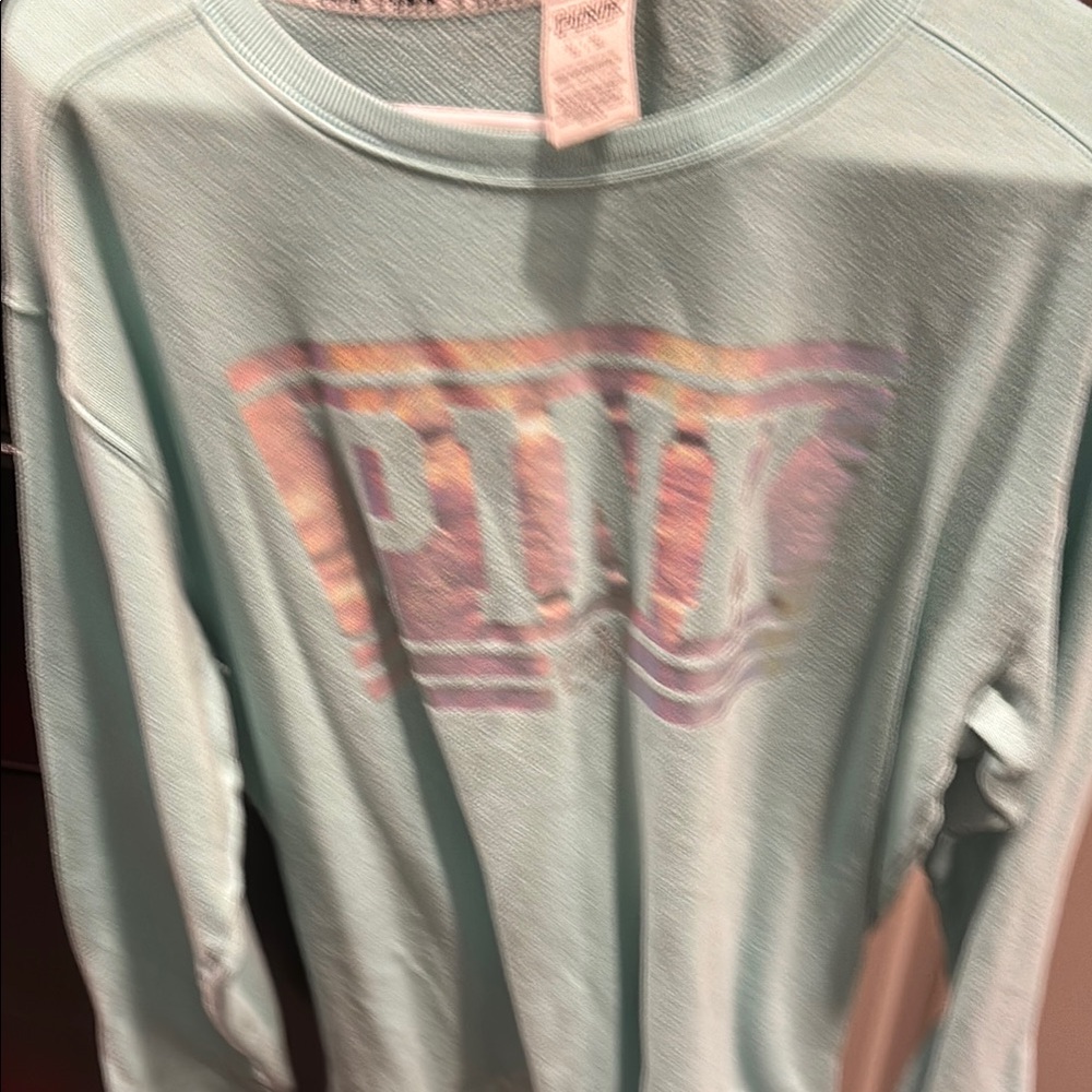 PINK Light Blue Sweatshirt